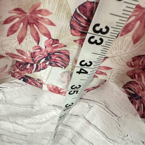 NWOT Caribbean pink palm print tropical hawaiian camp Button Down Shirt sz 2XT - Picture 4 of 7